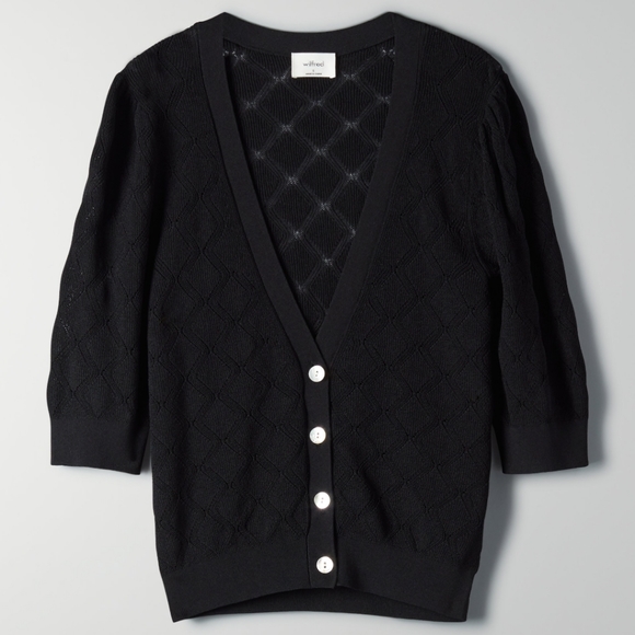 Wilfred Black Dainty V-Neck Cardigan Small